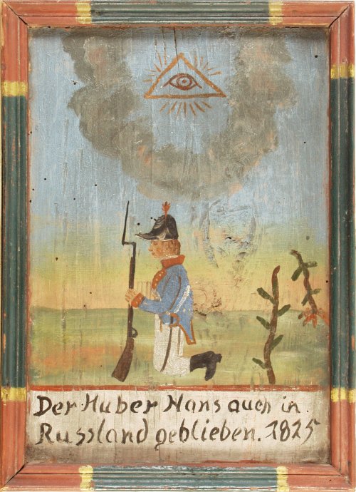 Votivtafel für Hans Huber, der 1812 im Russlandfeldzug ums Leben kam; Inv.-Nr. B 6141 © Bayerisches Armeemuseum