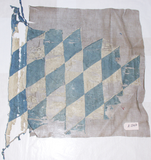 Reste eines Fahnenmusters einer Bataillonsfahne, Bayern 1803, Inv. Nr. A 2747 © Bayerisches Armeemuseum